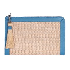Laura Rafya/ Deri Clutch - Mavi