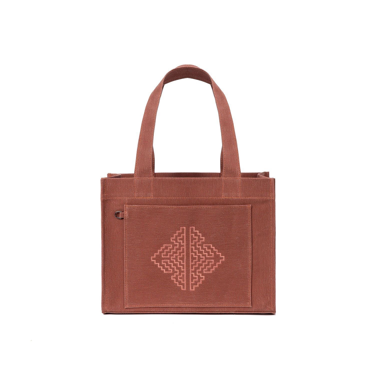 Miras Pıtrak Mumlu Kanvas Tote - Terracota / Sevgililer  Günü Özel