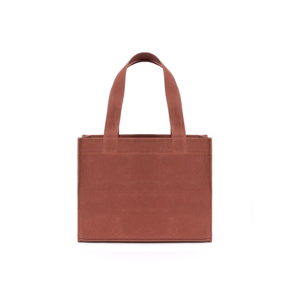 Miras Pıtrak Mumlu Kanvas Tote - Terracota / Sevgililer  Günü Özel