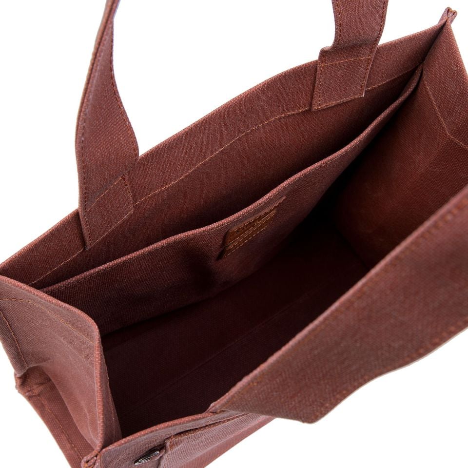 Miras Pıtrak Mumlu Kanvas Tote - Terracota / Sevgililer  Günü Özel